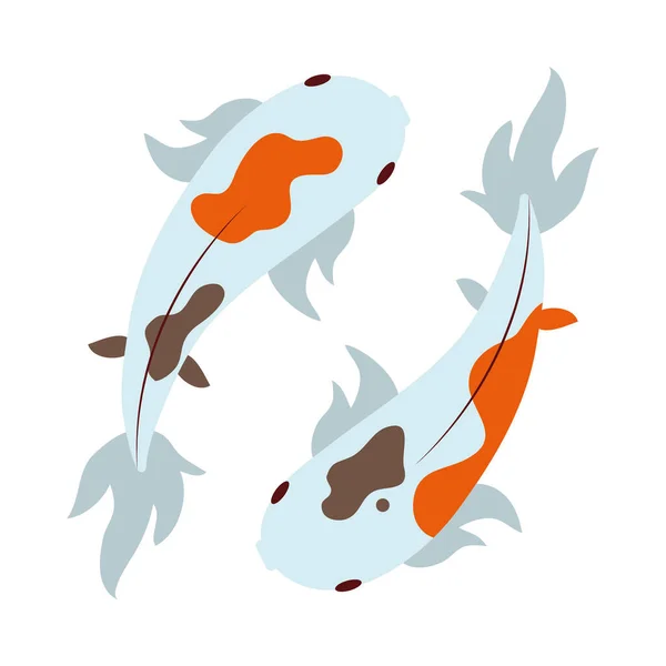 ปลาญ Koi ไอคอนด งเด — ภาพเวกเตอร์สต็อก