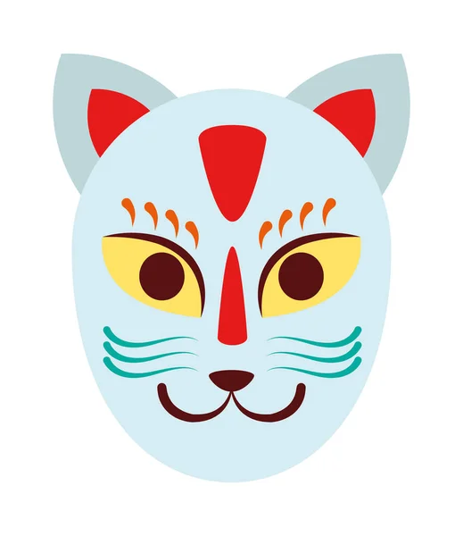 Japansk Katt Huvud Tur Ikon — Stock vektor