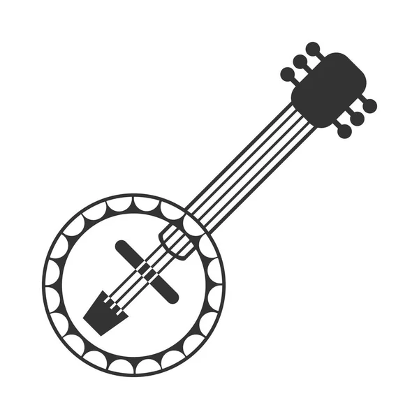 Banjo Instrumento Musical Ícone Isolado —  Vetores de Stock