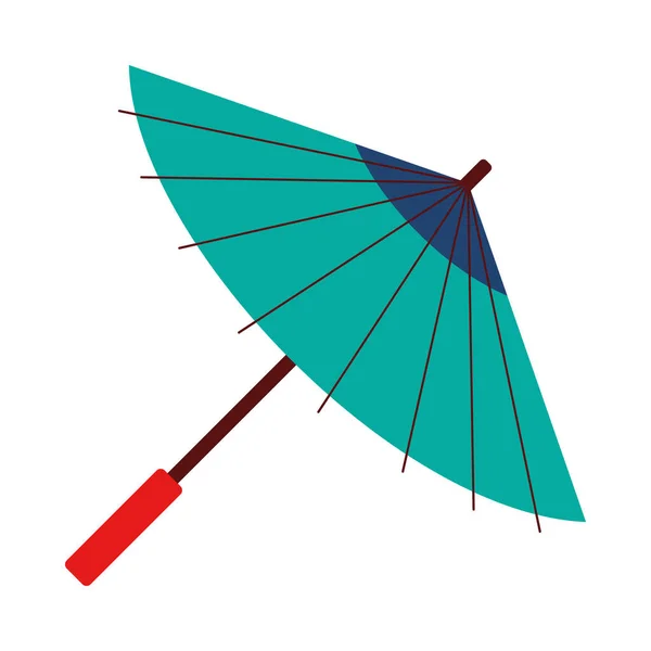 Ombrello Giapponese Blu Icona Isolata — Vettoriale Stock