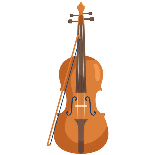 Violín Instrumento Musical Aislado Icono — Vector de stock