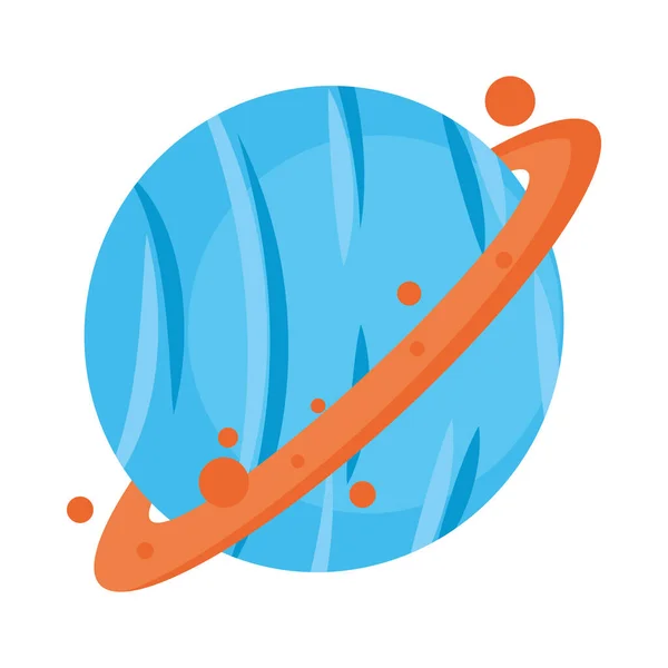 Planète Avec Anneau Orbitant Autour Espace Extérieur — Image vectorielle