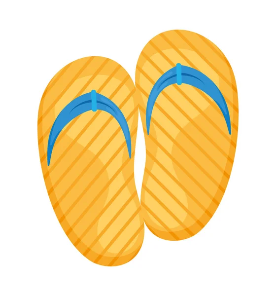 Yellow Flip Flops Footwear Accessories — стоковый вектор