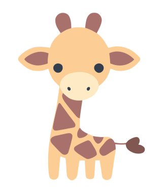 Şirin zürafa bebek hayvan karakteri