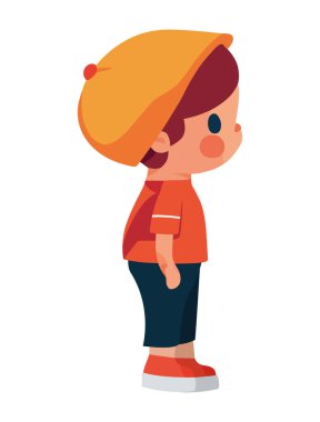 Şapka giyen genç çocuk.