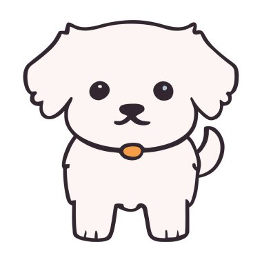 sevimli beyaz evcil köpek simgesi