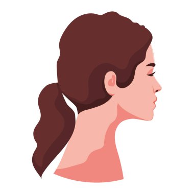 Uzun saçlı genç bir kız.