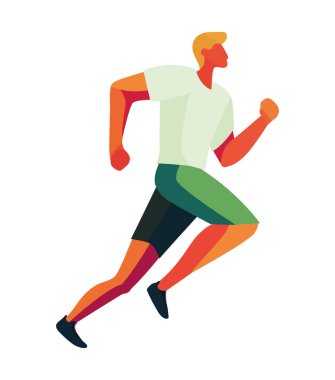 sarışın erkek atlet karakter çalışıyor.