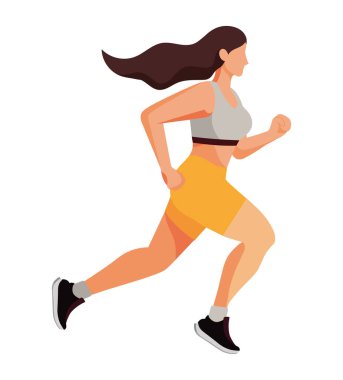 Genç bayan atlet karakter çalışıyor.