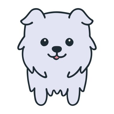 şirin yerli gri köpek simgesi