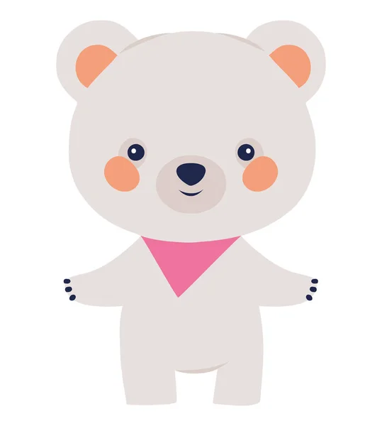 Χαριτωμένο Και Μικρό Πολική Αρκούδα Ζώο — Διανυσματικό Αρχείο