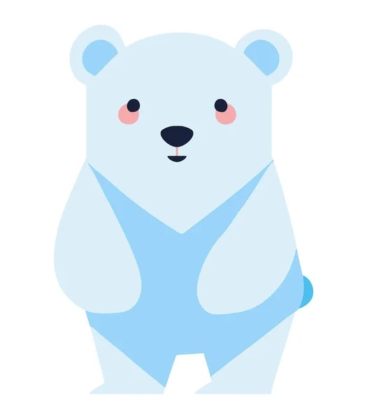 Cute Polar Bear Standing Character — Stock Vector