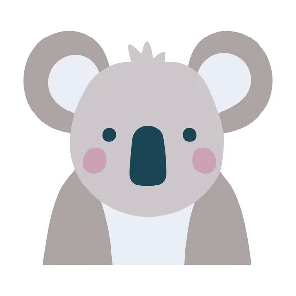 Mignon Koala Tête Animal Exotique Caractère — Image vectorielle