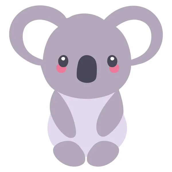 Sevimli Koala Oturan Egzotik Hayvan Karakteri — Stok Vektör