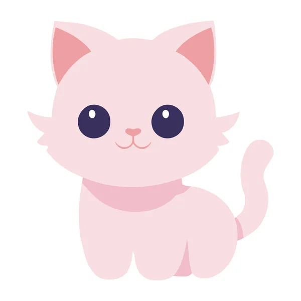 Lindo Gato Rosa Mascota Carácter — Archivo Imágenes Vectoriales