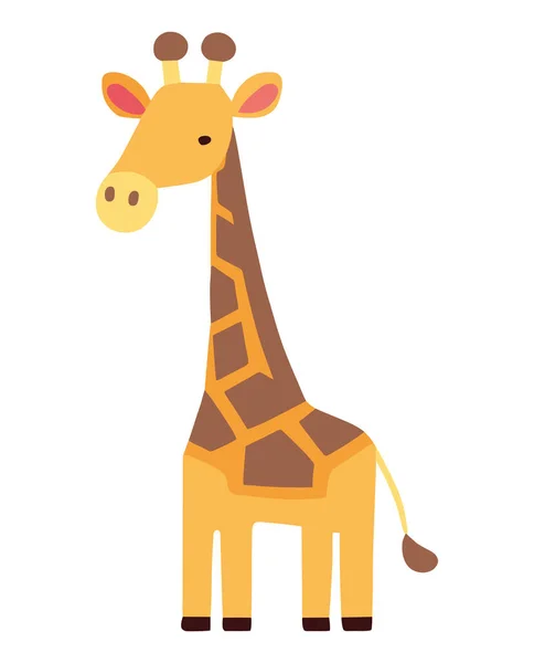 Girafa Bonito Animal Personagem — Vetor de Stock