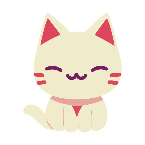 Karakter Maskot Kucing Kecil Dan Lucu - Stok Vektor