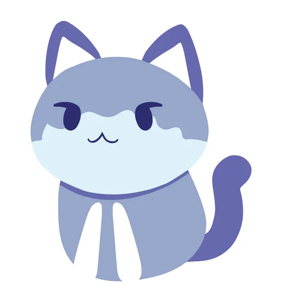 Bonito Roxo Gato Mascote Personagem —  Vetores de Stock