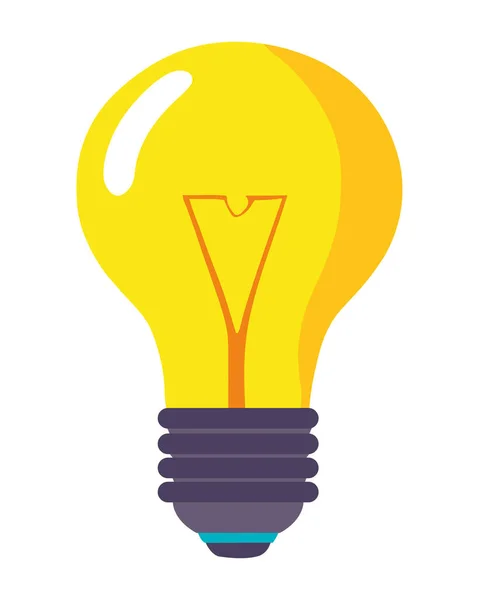 Ikona Żółtej Żarówki Energii Świetlnej — Wektor stockowy