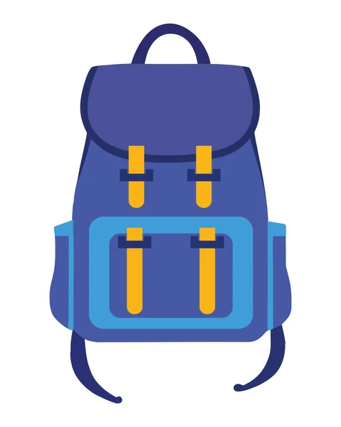 Blaue Schultasche Ausrüstung Symbol — Stockvektor
