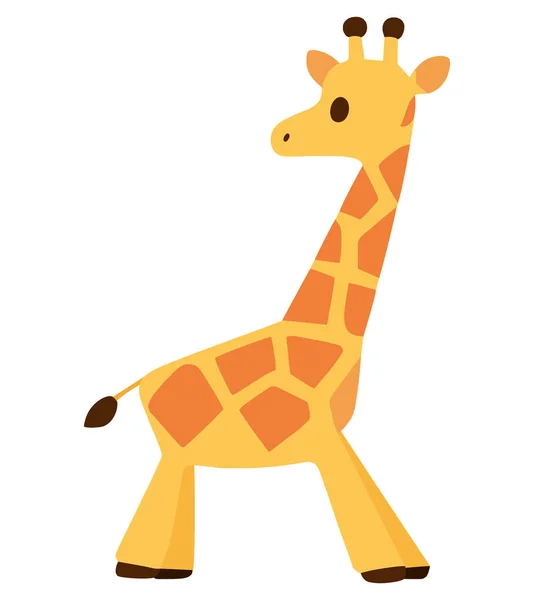 Roztomilý Žirafa Malý Zvířecí Charakter — Stockový vektor