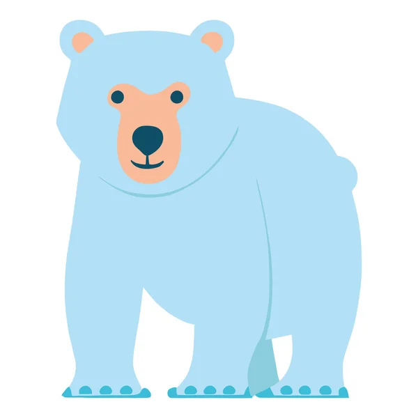 Animal Urso Polar Azul Bonito —  Vetores de Stock