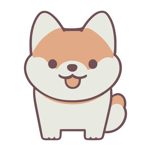 Niedliche Shiba Inu Haushund Ikone — Stockvektor