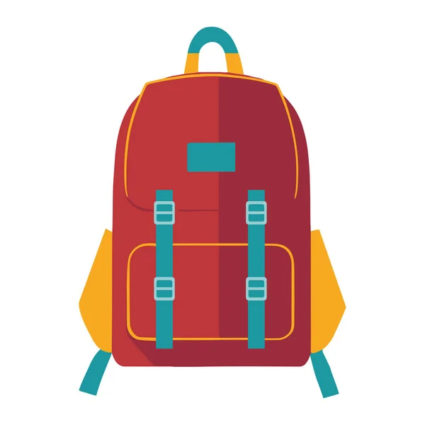 Κόκκινο Σχολική Τσάντα Εικονίδιο Εξοπλισμού — Διανυσματικό Αρχείο