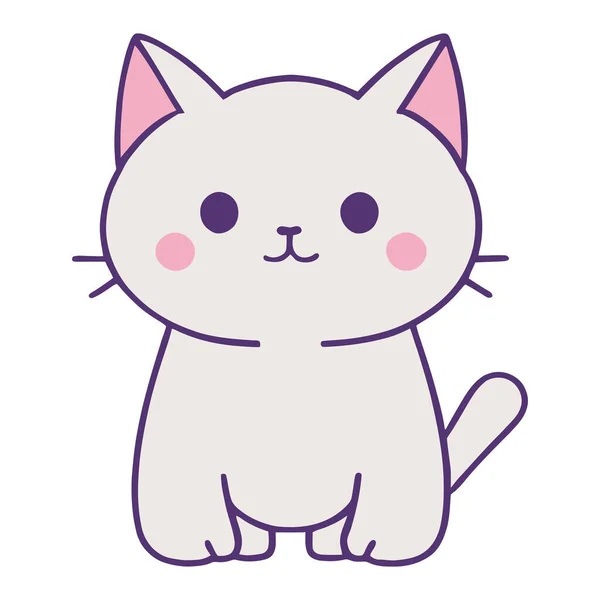 可爱的猫吉祥物人物图标 — 图库矢量图片
