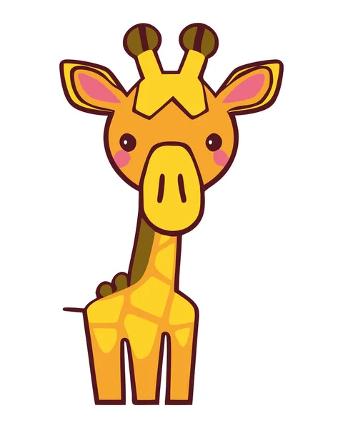 Roztomilý Žlutá Žirafa Zvíře Charakter — Stockový vektor