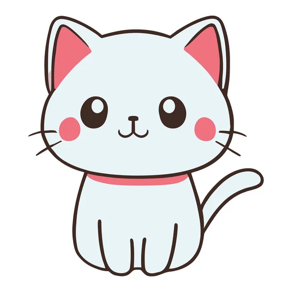 Cute Cat Mascot Seated Character — Stock Vector