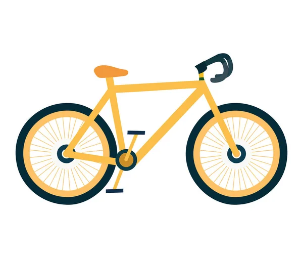 Amarillo Bicicleta Vehículo Deporte Icono — Vector de stock