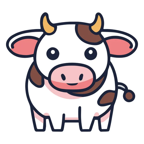 Braune Kuh Nutztier Isoliert Symbol — Stockvektor