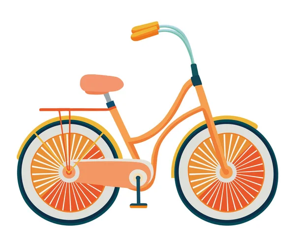 Pomarańczowy Rower Stylu Retro Ikona — Wektor stockowy
