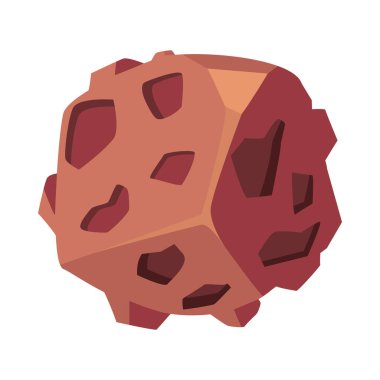 düz kırmızı asteroit beyaz üzerine