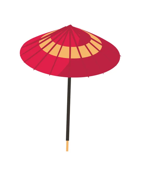 扁平的日本雨伞盖在白色上 — 图库矢量图片