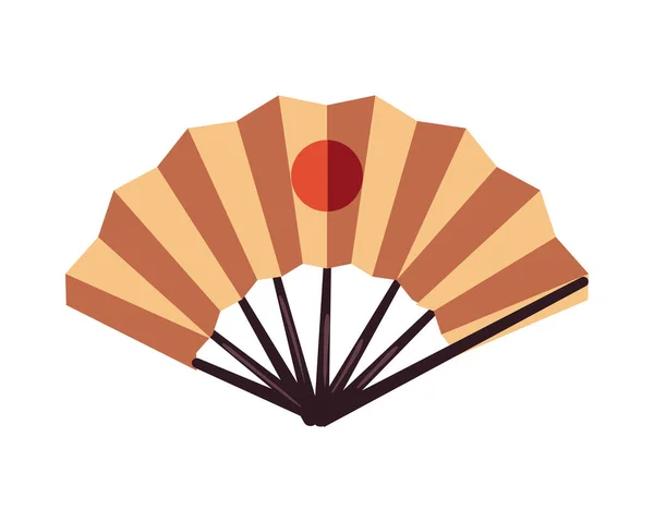 Плоский Японський Вентилятор Над Білим — стоковий вектор
