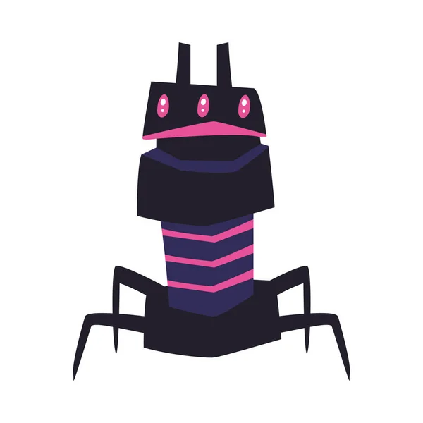 Icône Illustration Robot Plat Couleur — Image vectorielle