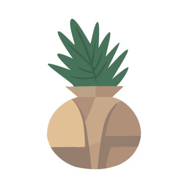 Beyaz üzerine güzel saksı bitkisi