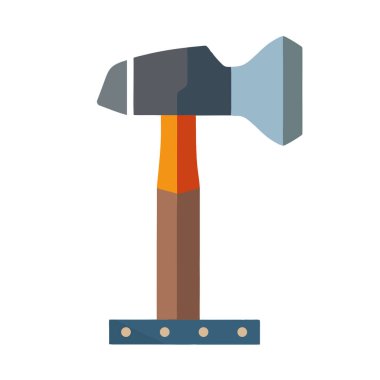 colored hammer design over white