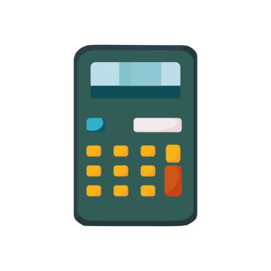 colored calculator design over white