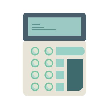 Gri hesap makinesi çizimi beyaz üzerine