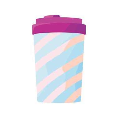 Beyazın üzerinde renkli soda bardağı