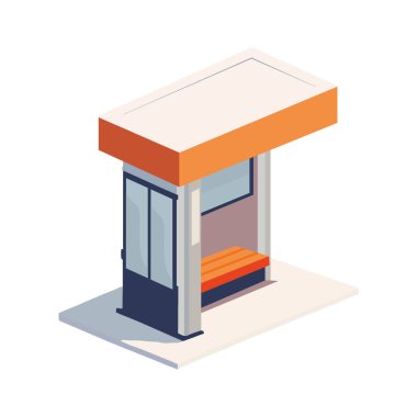 otobüs durağı resmi beyaz üzerine