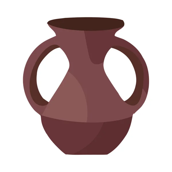 Vase Blanc Brun Sur Blanc — Image vectorielle