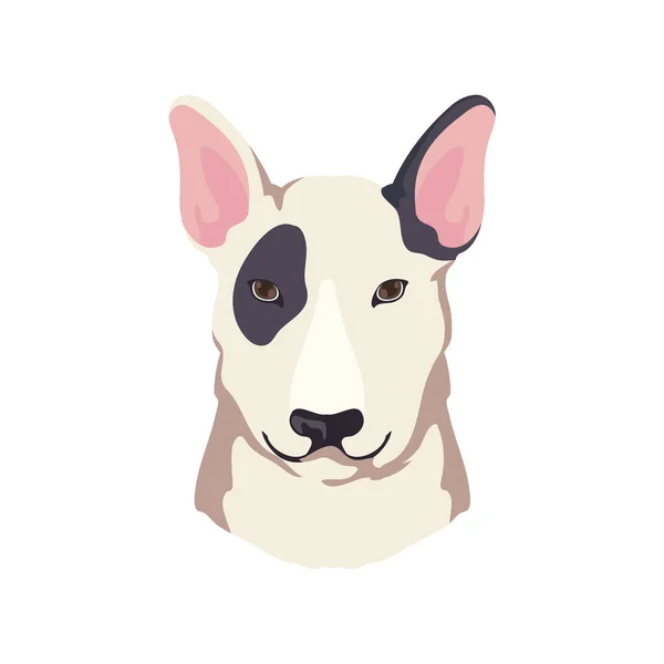 Bull Terrier Design Fehér Felett — Stock Vector