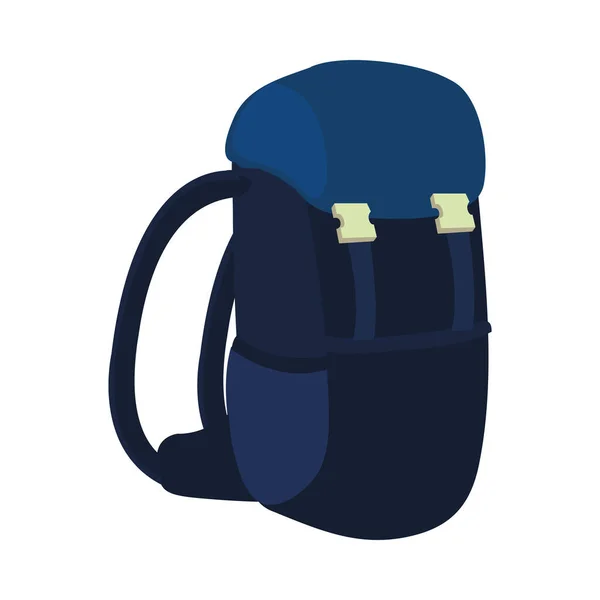 青い旅行バックパック白い上 — ストックベクタ