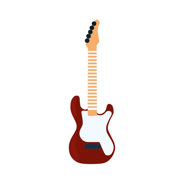 Guitarra Eléctrica Roja Sobre Blanco — Archivo Imágenes Vectoriales