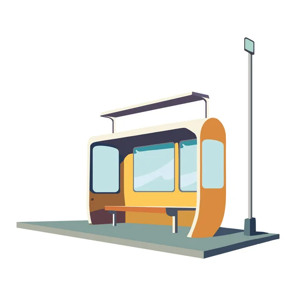Arrêt Bus Jaune Sur Blanc — Image vectorielle