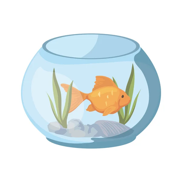 stock vector fish in fishbowl over white